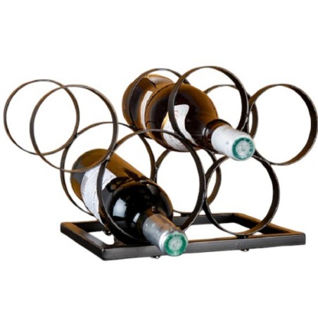Portabottiglie Anelli Premium nero 6 bottiglie | Socadis