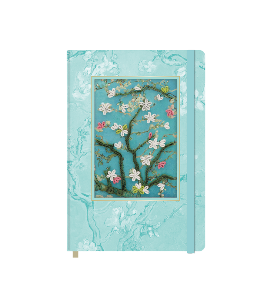 Taccuino Origamo Mandorlo in Fiore Van Gogh in filigrana di carta