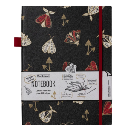 Taccuino Bookaroo Falene Dorate 19x25 cm a righe