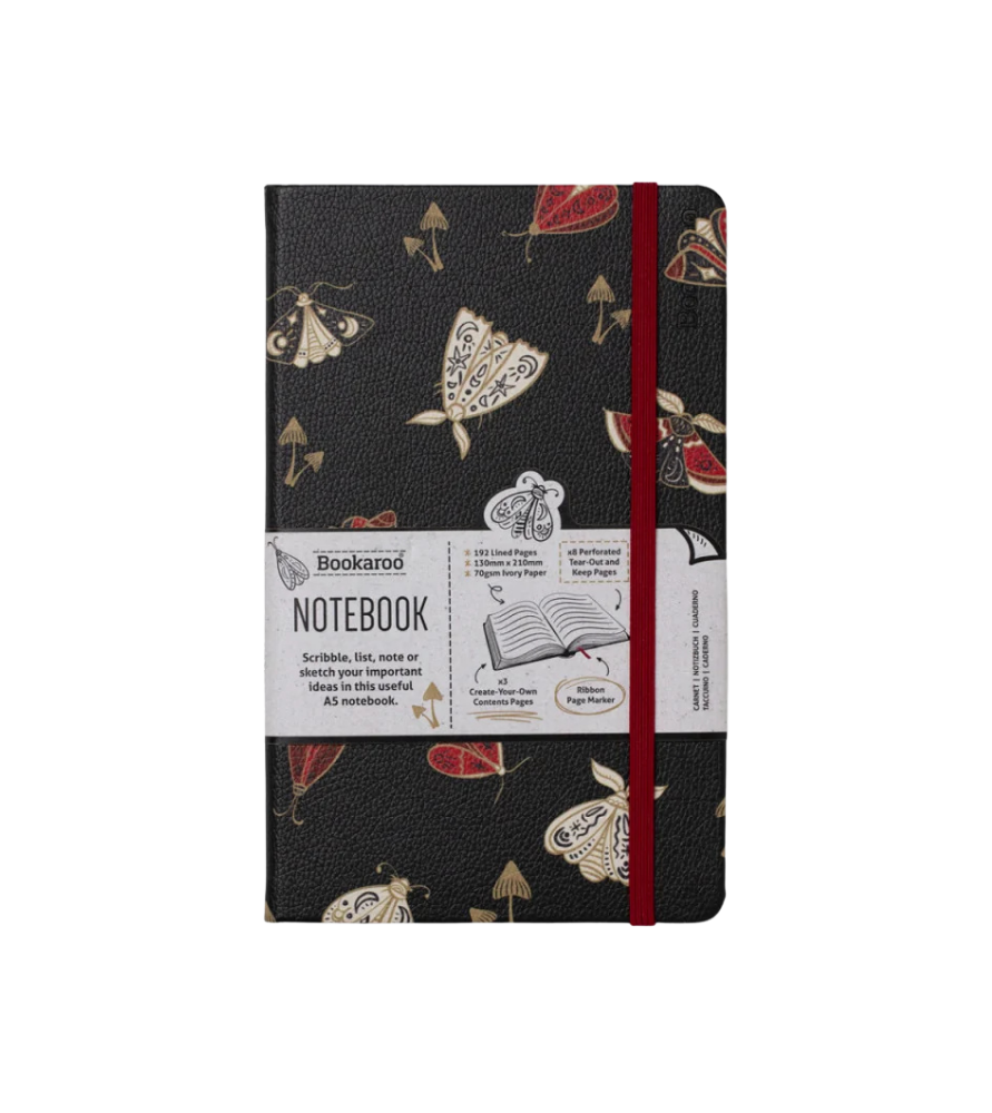 Taccuino Bookaroo Falene Dorate 13x21 cm a righe