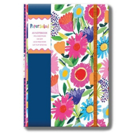 Taccuino con elastico  A5 Righe Paper Salad. Fiore fluo