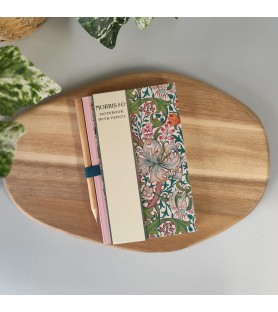 William Morris-Mini quaderno con matita con motivo floreale. 9 x 1,5 x 14 cm