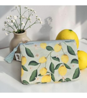 Mini Trousse Limoni Dolce Vita in Cotone. CM 13.5 X 9.5