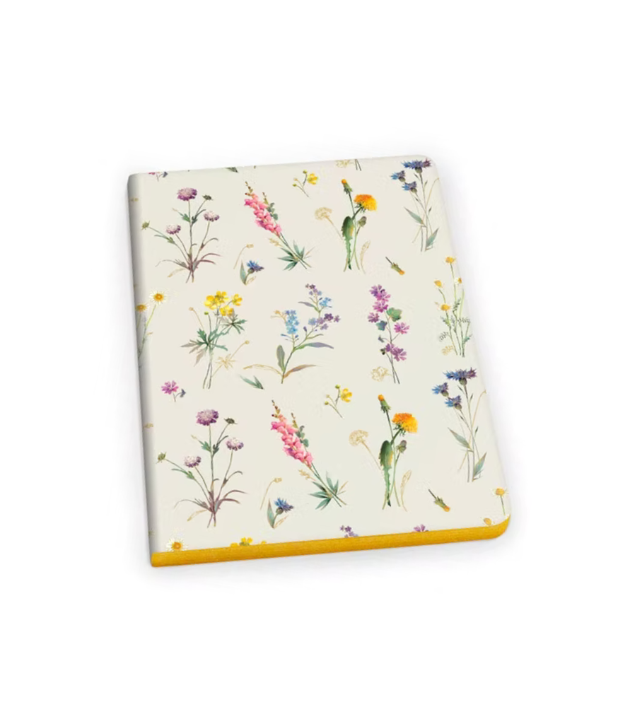Quaderno 15x21 CM.192 Pagine a righe con labbratura in oro. WILD flowers