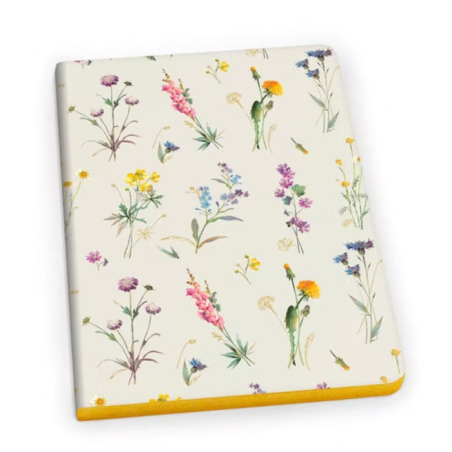 Quaderno 15x21 CM.192 Pagine a righe con labbratura in oro. WILD flowers