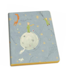 Quaderno 14.8x21 CM. 192 Pagine a righe con labbratura in oro. Il piccolo Principe