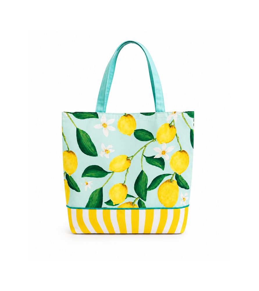 Shopper, borsa  con manici e chiusura a bottone. La dolce vita. cm 35 x 36 10 cm
