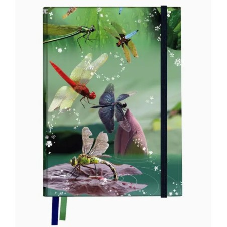 Taccuino soft touch - Dragonfly. 13,5 x 18,5 x 1,5 cm. Pagine bianche.