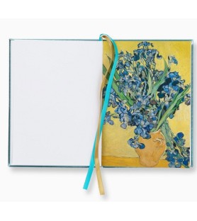 Quaderno ricamato - Fiore di mandorla. 13,5 x 18,5 x 1,5 cm