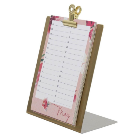 Calendario da tavolo con base acquerello rosa. Arte&bene